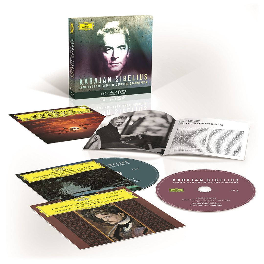 Karajan Complete Sibelius Recordings on Deutsche Grammophon (5CD+ Blu Ray Audio) Packshot